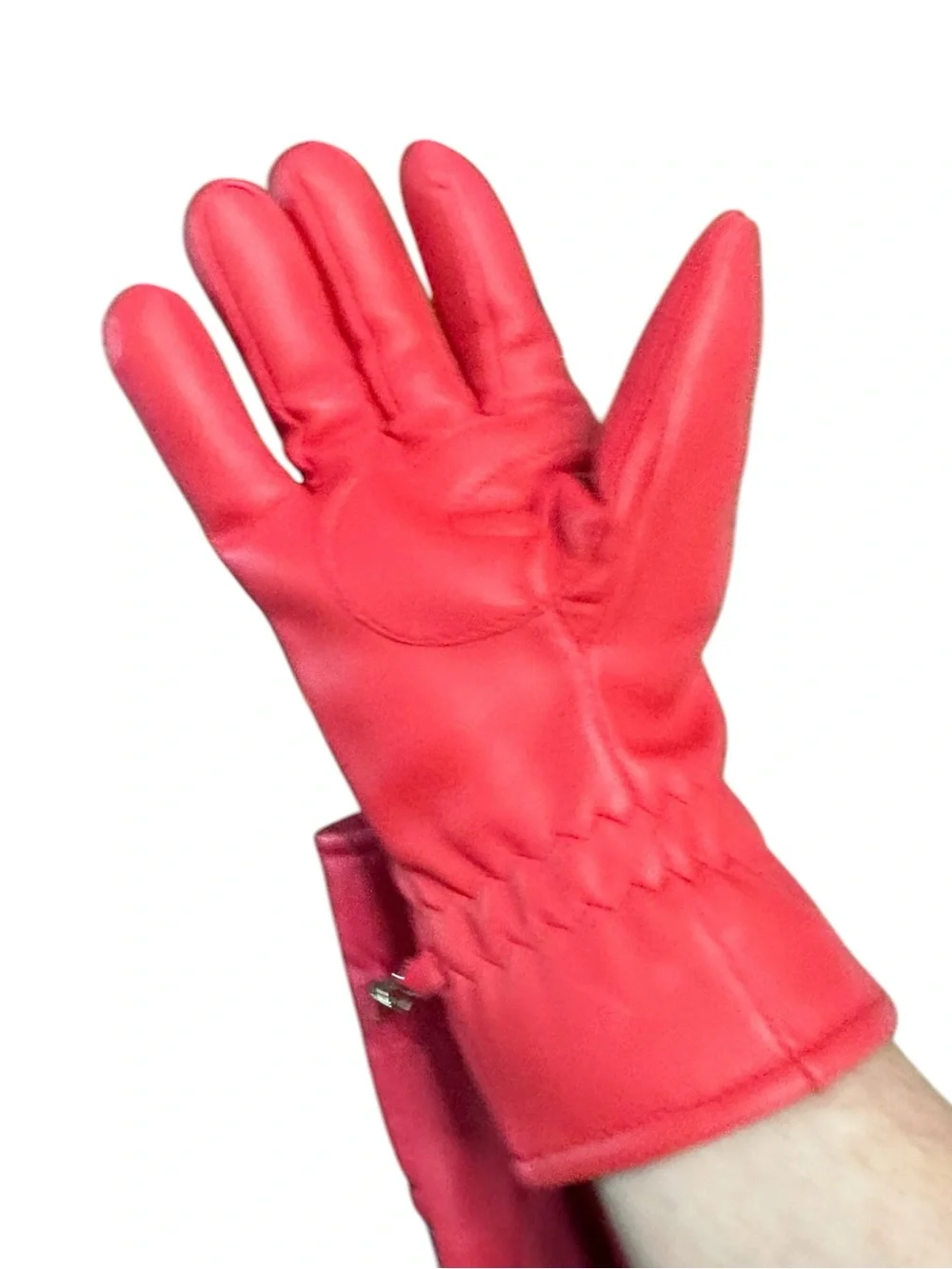 Vintage‎ Retro red Ski Gloves / Winter Gloves with Striped Cuffs